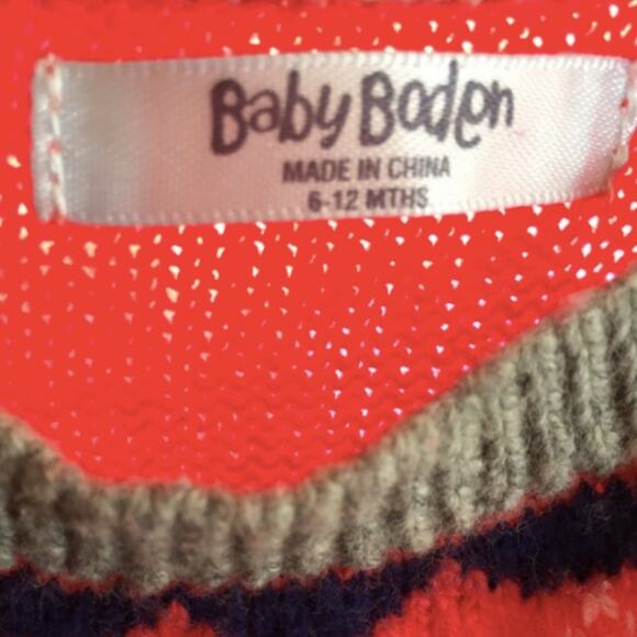 Baby Boden Fair Isle Red Knit Sweater Dress 6-12 Months - Picture 4 of 5